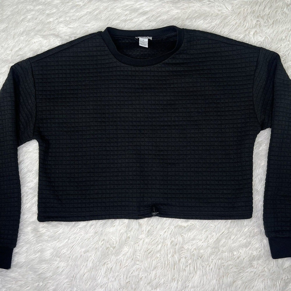 Women's Rue 21 Black Long Sleeve Cropped Button Front Pullover Sweater Size M - Picture 5 of 12